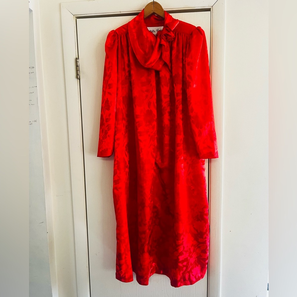 VTG Mollie Parnis I. Magnin Silky Couture Art Deco 20s Zip Front Cocktail Dress